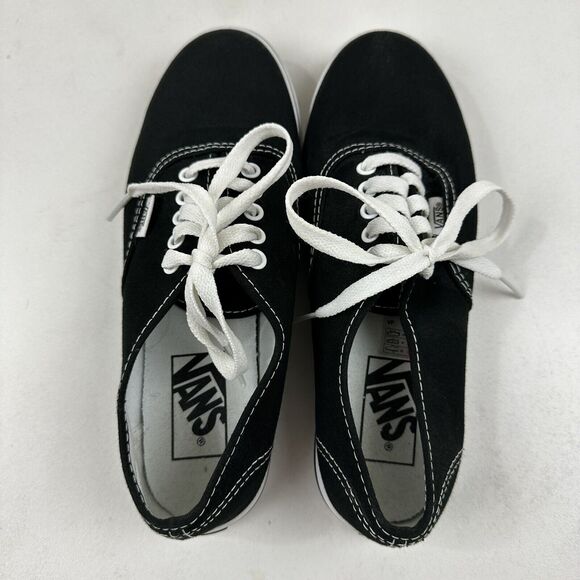 VANS Off The Wall Black Low Canvas Skate Shoes Sneakers Mens 5.5 Women’s 6 TB4R - Picture 3 of 6